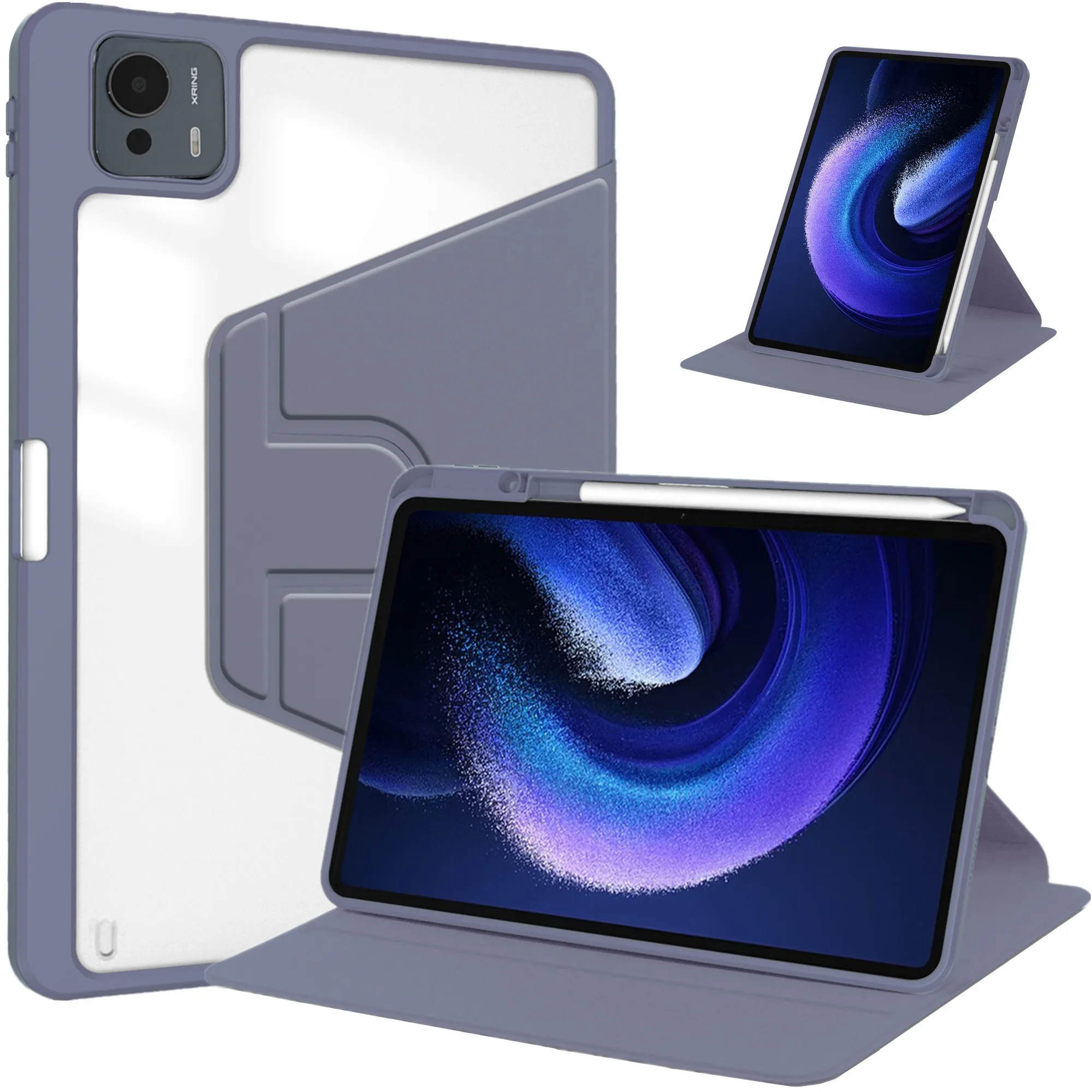 

Смарт-чехол для Xiaomi Pad 7S Pro 12,5, 2025, 12,5 дюйма, вращающаяся на 360 градусов крышка-подставка с функцией автоматического сна, пробуждения, противоударный корпус для планшета