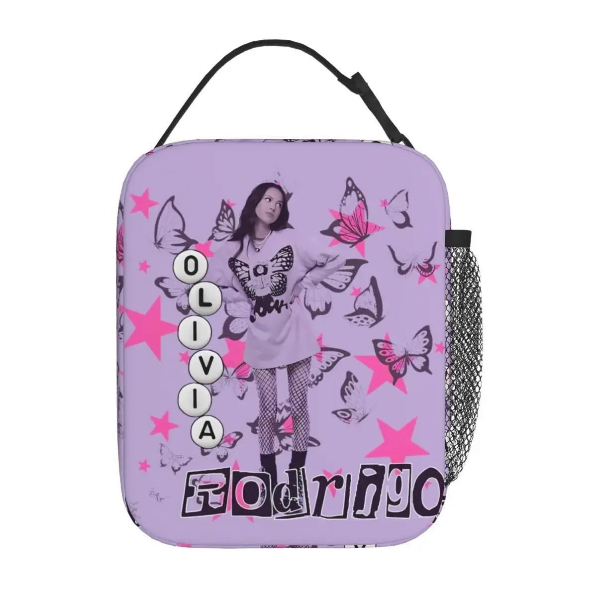 

Olivia Vampire Rodrigos Sour Thermal Insulated Lunch Bag for Office Stars and Butterflies Portable Food Bag Container Lunch Box