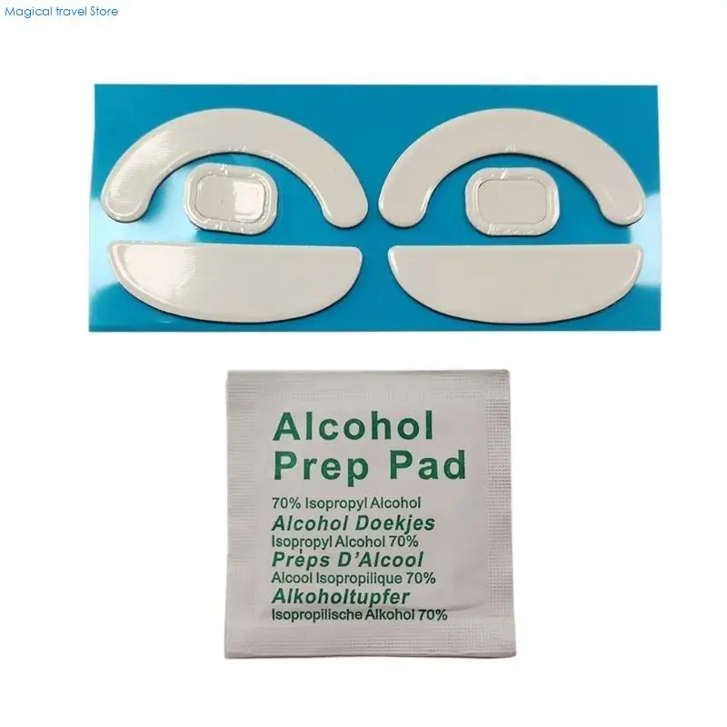 N2UB Mousepad for Pulsar Wireless Mouse Glides Mouse Skates Feet Pad Curved Rounded Edges White 2 Sets