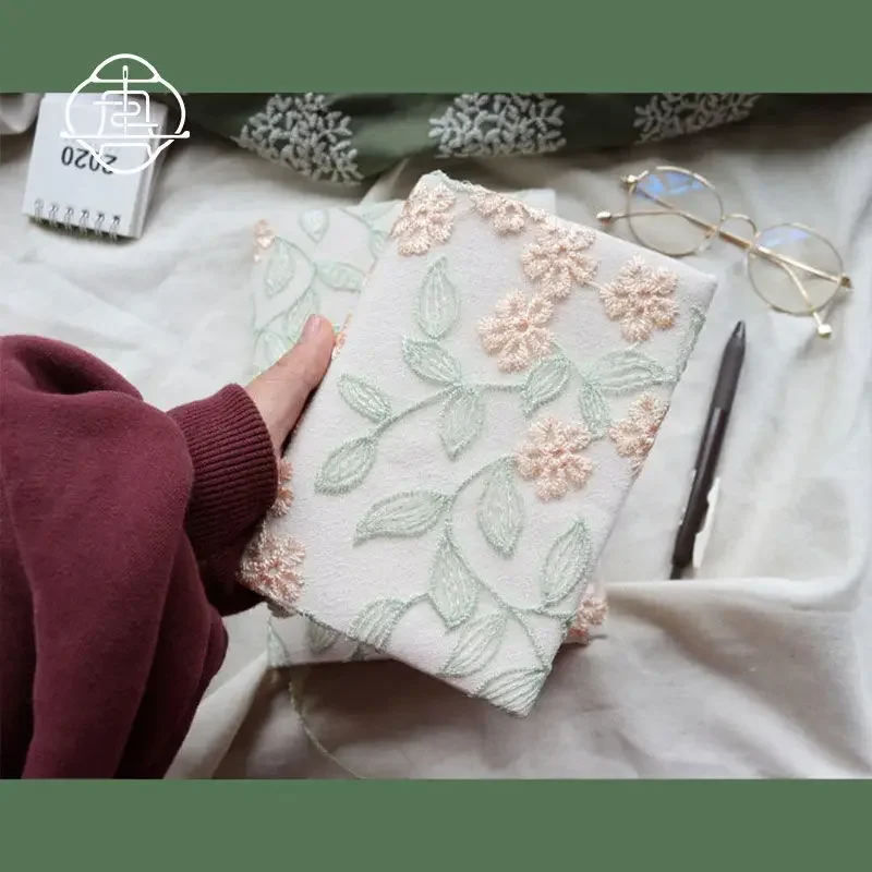 【Simple Flowers】Original Handmade A5 A6 Notebook Covers Protector Book Sleeve Crafted Fabric Products Diary Cover，in Stock