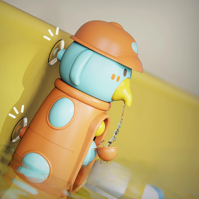 Ensemble de jouets de bain pour bébé, avec canard de dessin animé mignon, éléphant et roue d'eau rotative, ventouse amusante pour tout-petits, jeu d'eau pour enfants