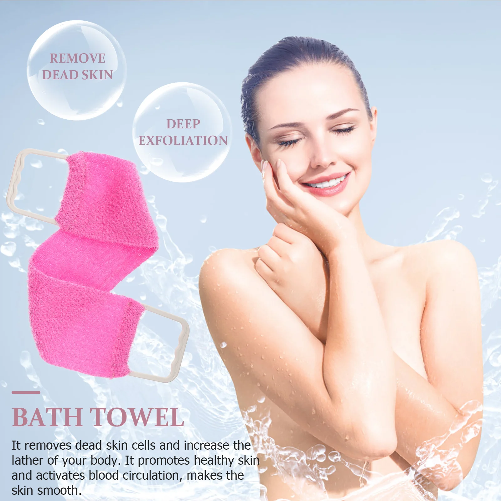 Bath Wash Towel Exfoliating Bath Cloth Back Scrubber Towel Long Shower Cloth Towel for Body Bath Shower (  ) Washcloth