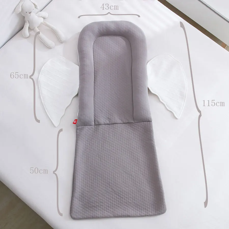 Cama na cama almofada de dormir do bebê asas dobráveis ninho do bebê confortável berço de dormir respirável e ferramenta calmante