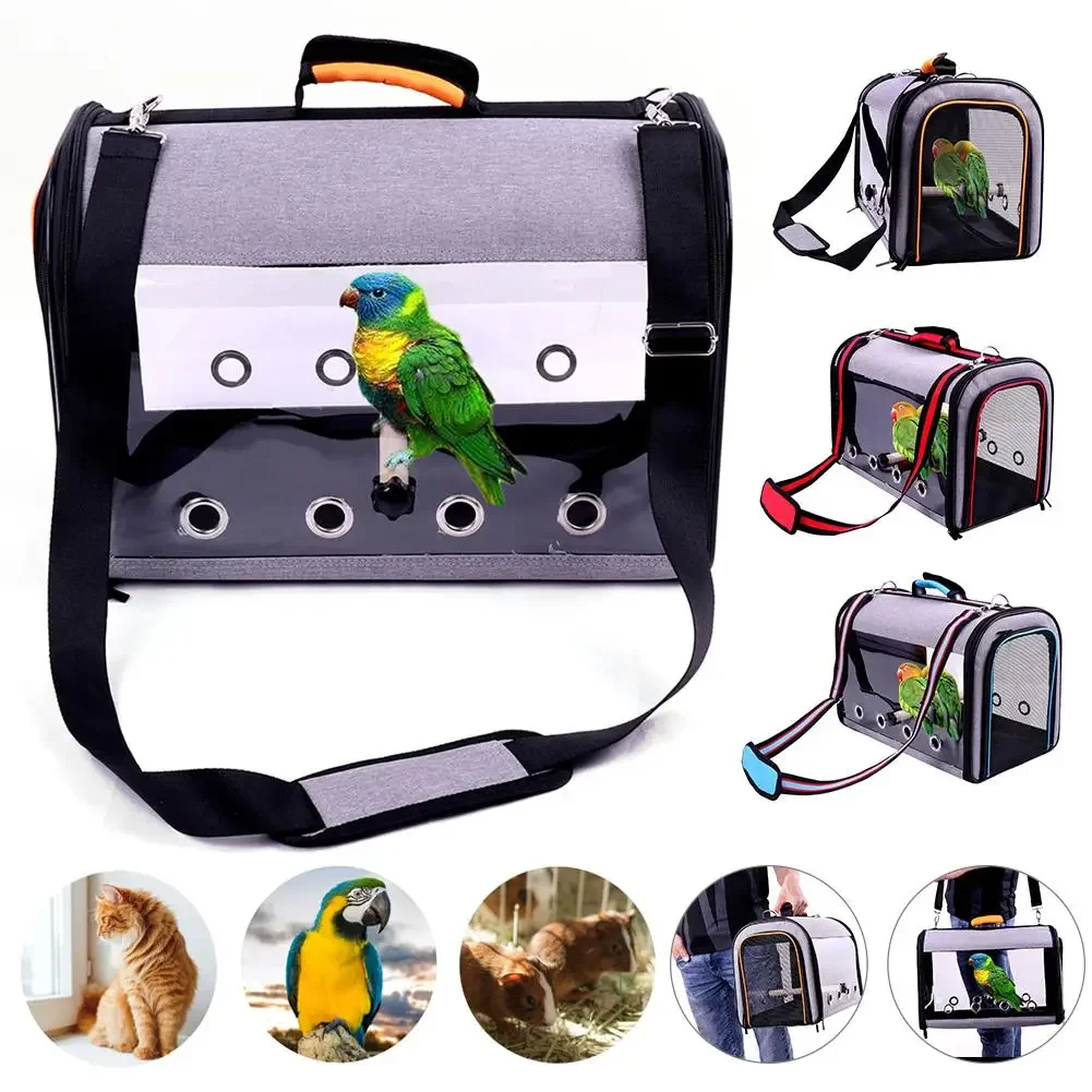 Bird Carrier Bird Travel Cage Outdoor Transport Parrot Cage Bird Carrying With Perch Dog Backpack For Pet Parrot Cat Rabbit