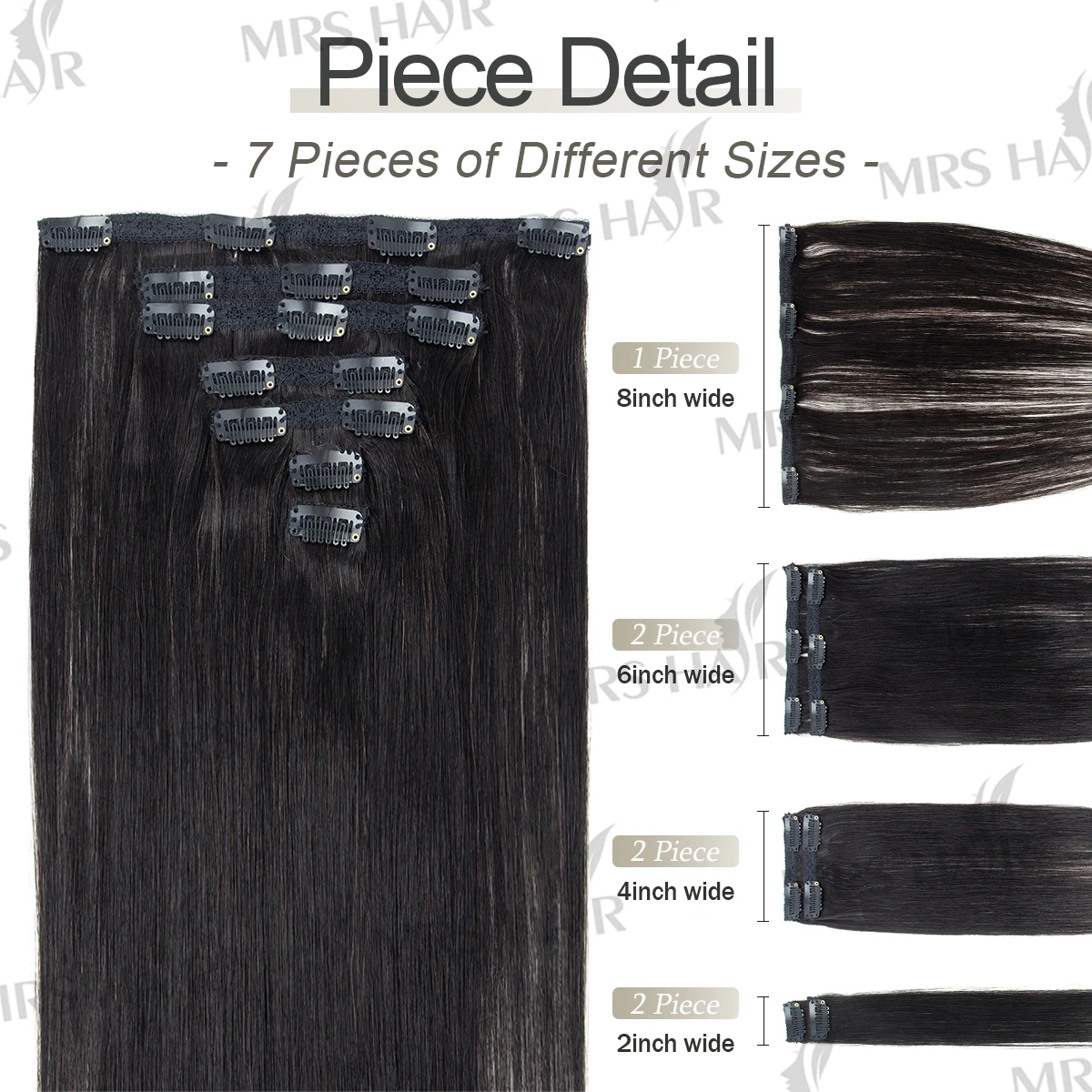 Extensão de Cabelo com Clip, Natural e Real, Extensão de Cabelo Humano Remy com Clip, Dupla Camada para Mulheres