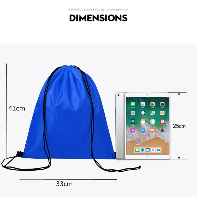 Waterproof Foldable Package Shoe Pocket Storage Organize Bag Polyester Draw Pocket Drawstring Bags Toiletry Bag Case Sports Bags