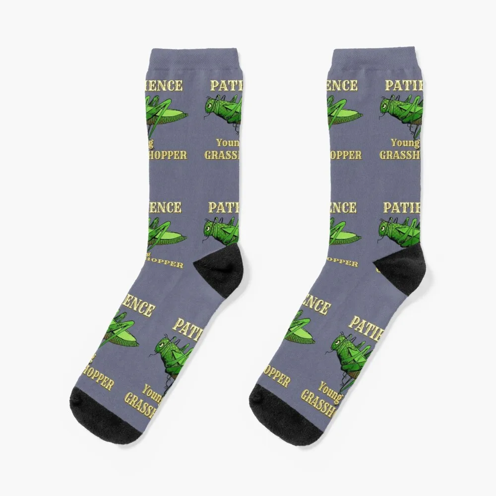 

Patience, Young Grasshopper - Patience is a Virtue Socks Man Gift Idea Women'S Socks High