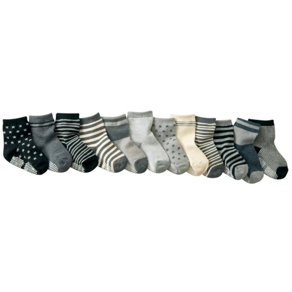 

12pcs Cotton Kids Socks Baby Toddler Non Sweat Absorption Deodorization Breathable Elastic Cute Unisex All for Boys