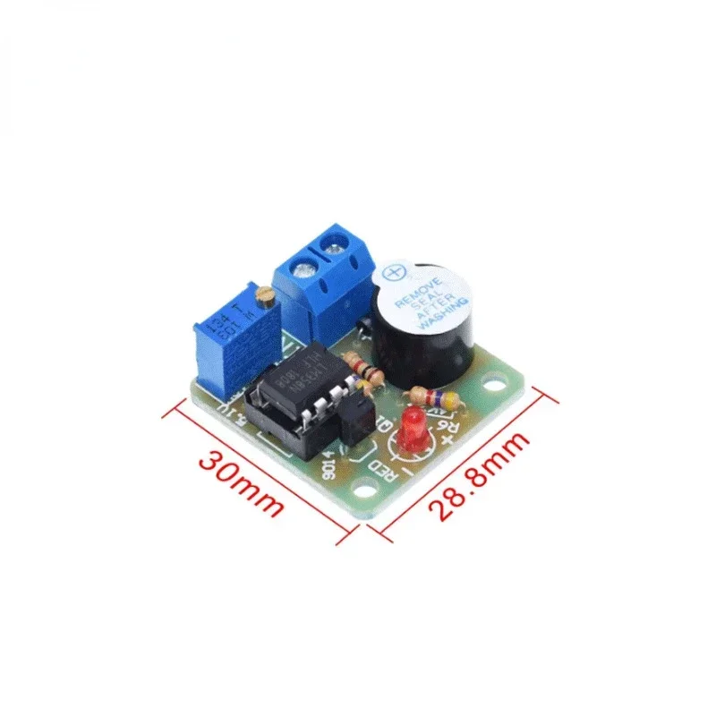 Accumulator Sound Light Alarm Board Buzzer 12V LM358 Prevent Over Discharge Controller Module Without Overvoltage Protection