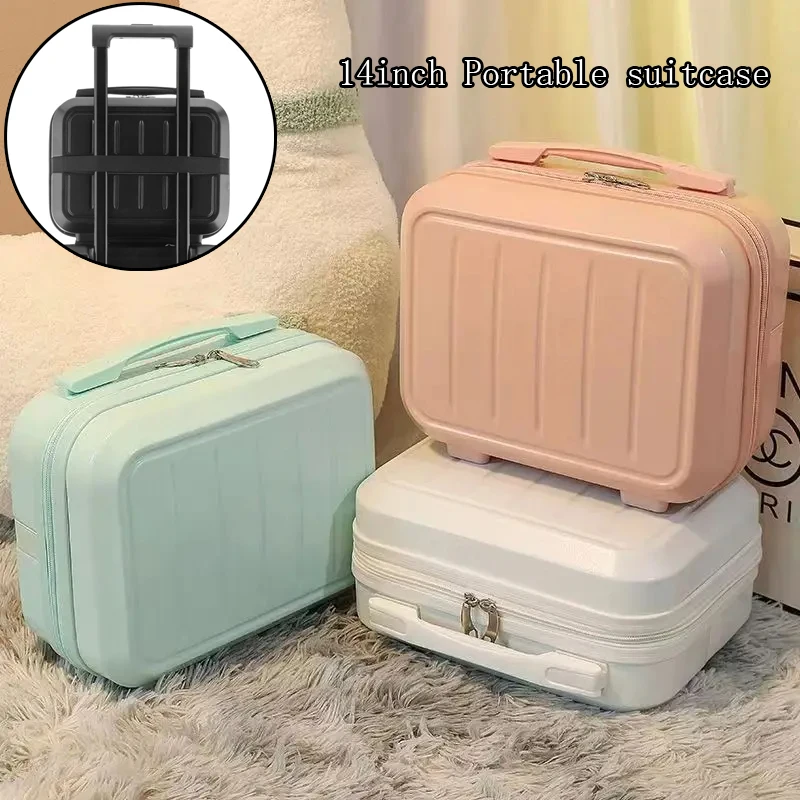 Valise Portable Imperméable et Résistante à l'Usure de 14 Pouces, Boîte de Rangement de Maquillage de Grande Capacité, Valise de Voyage