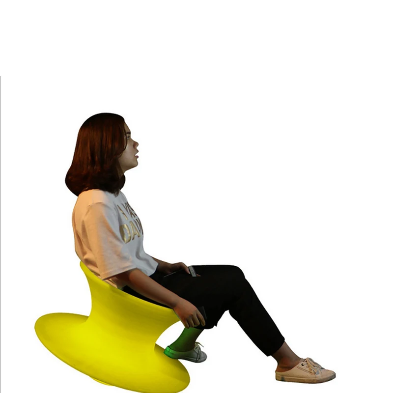 REAQ LED Gyro Chair D100*60cm Luminous Big Bar Chairs For Pleasure Waterproof Durable Lighted Garden Chair Tourist Furniture