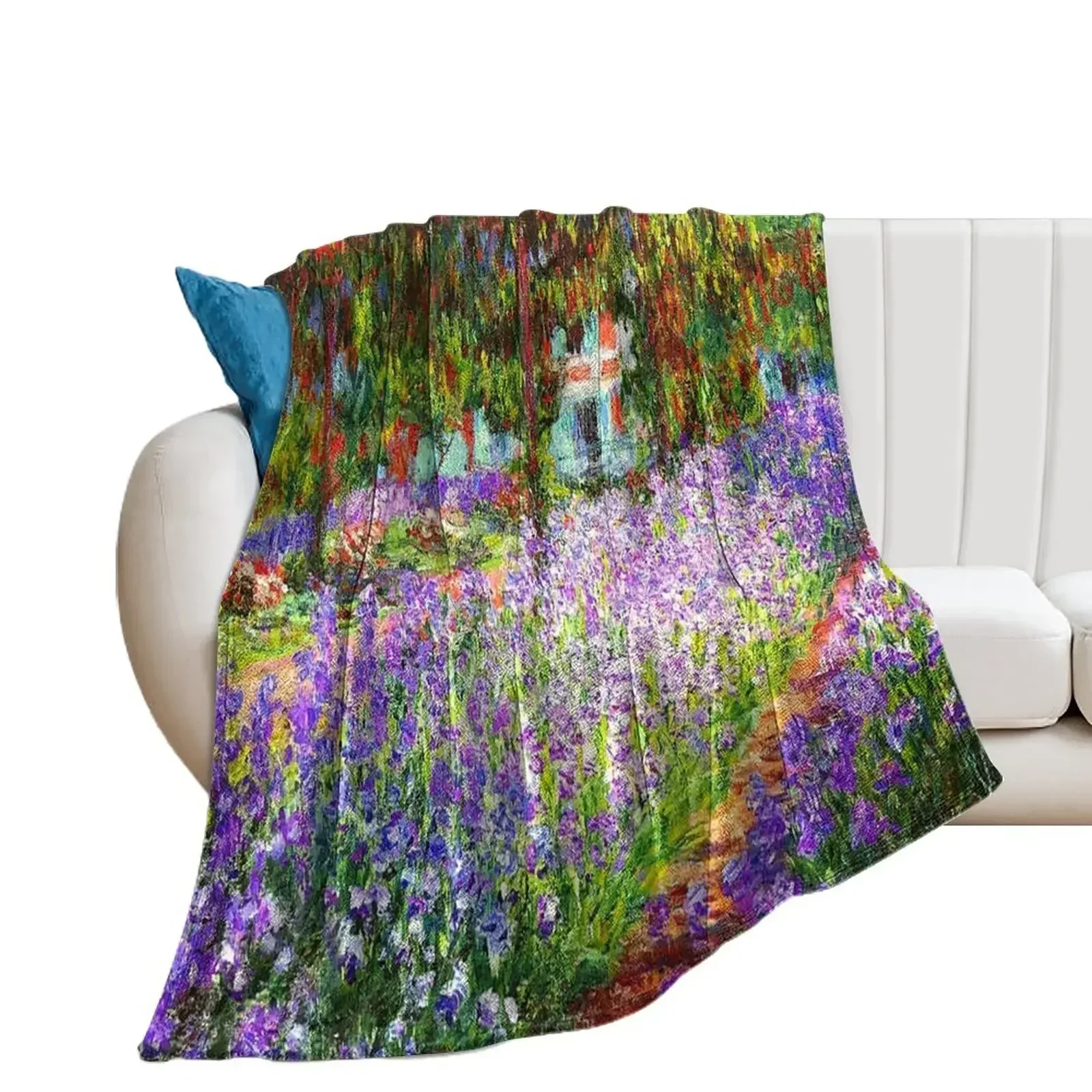 The Artist's Garden at Giverny - Claude Monet Throw Blanket Luxury Throw Beautifuls Blankets