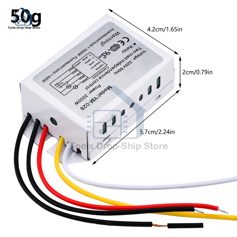 220V 2-Way 3-Section Lighting Control Switch Digital Subsection 1000W Energy-saving Lighting Accessories High Quality