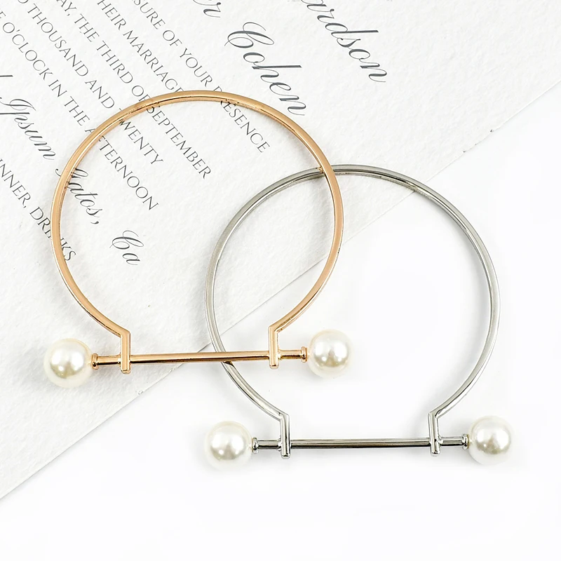 

2/4/10P 90mm Pearl Metal Bag Handle for Women Handbag Replacement Brackets Purse O D Rings Frame DIY Handmade Sewing Accessories