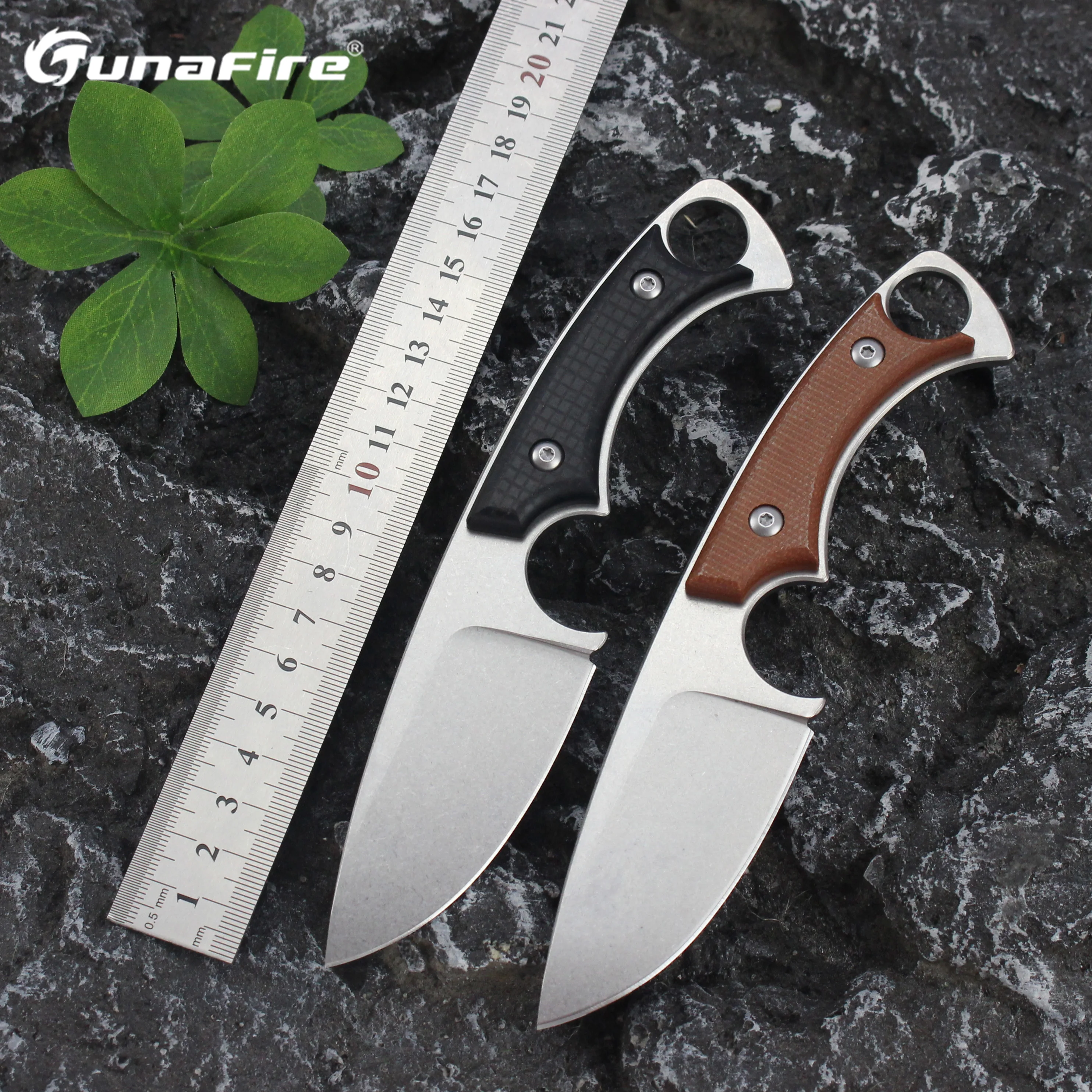 

Tunafire GT0181 Fixed blade knife 60 HRC D2 Steel Blade EDC Outdoor Survival Hunting Portable K-sheath Tactical knife Tools