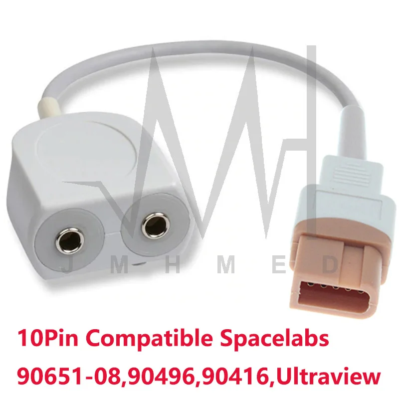 

Compatible Spacelabs 90651-08,90496,90416,Ultraview Temperature Adapter Cable 700-4000-00/700-0031-00,For Dual YSI400 Probe.