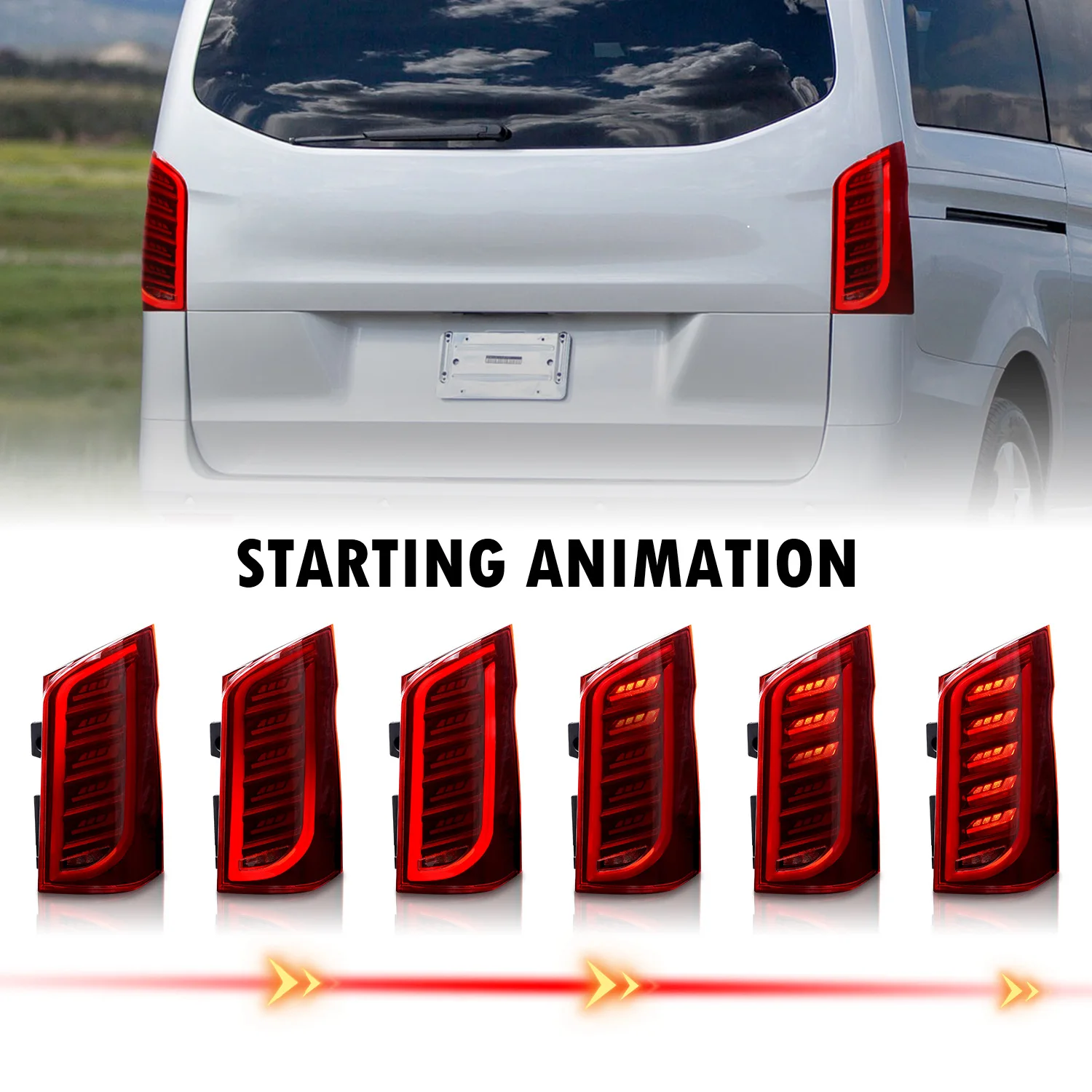 

Advanced Auto Parts Taillights Suitable For 2014-2020 Mercedes-Benz Vito V250 V260 LED Assembly Streamer Steering Modified Brake