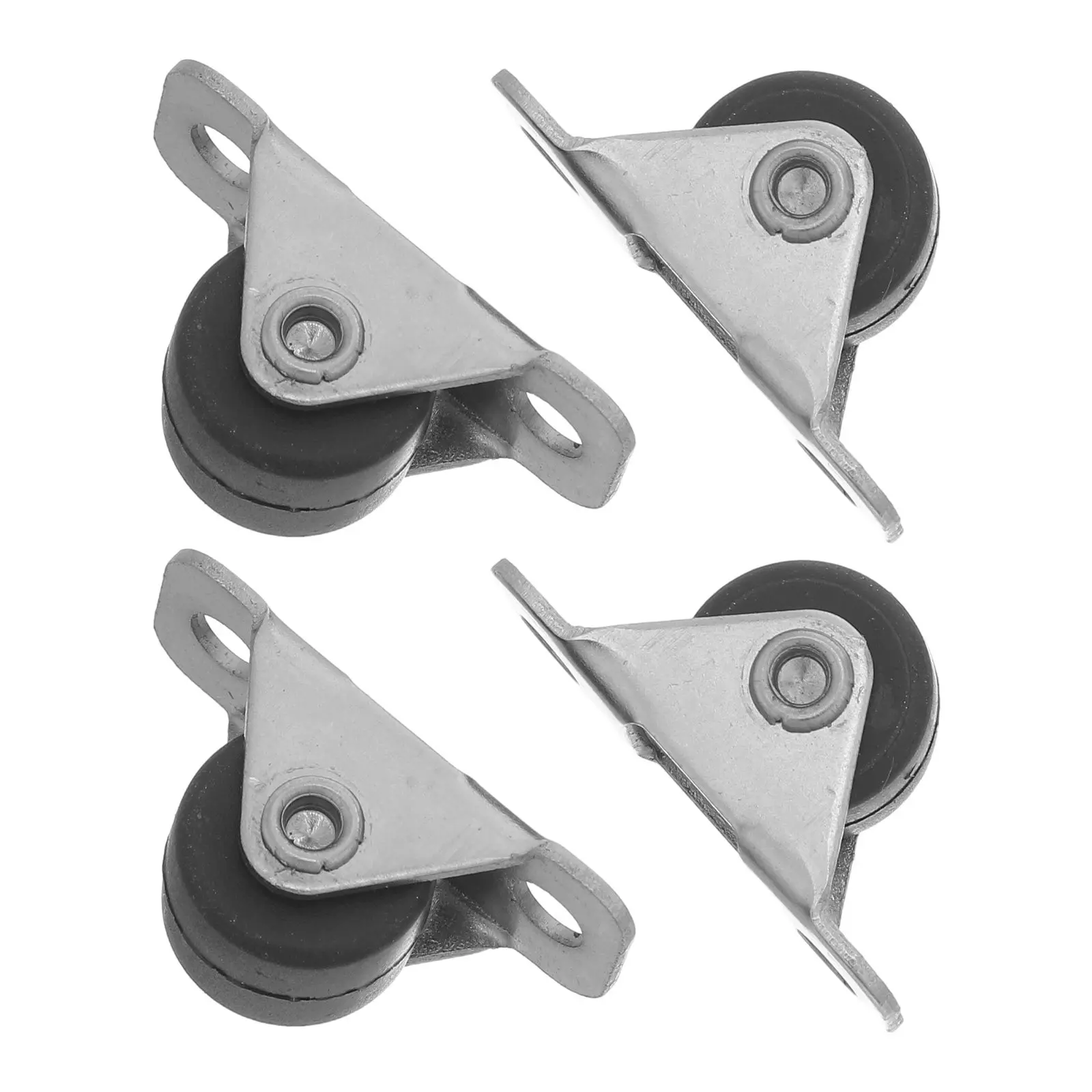 4Pcs Mini Rigid Caster Wheels Black 0.5 Small Fixed Castor Wheels Silent Non-Swivel Furniture Hardware Accessories for Smooth