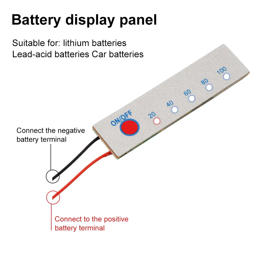 1s/3s/4s Indicateur de capacité de batterie au lithium Indicateur de pourcentage de batterie Li-Ion Indicateur de niveau de testeur de capacité de batterie