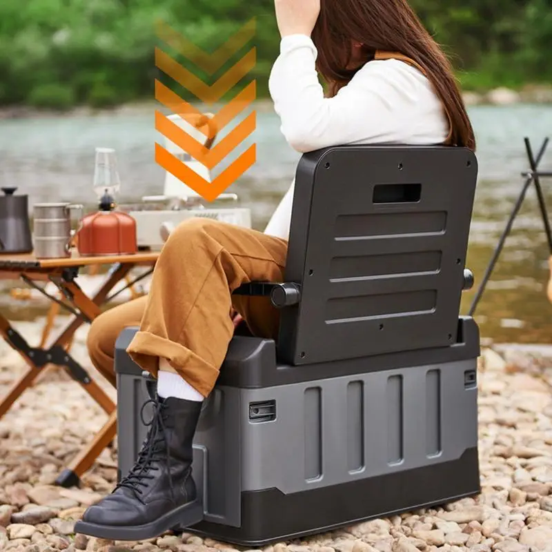 

Outdoor Camping Lunch Box, Fishing Tool Box, Carp Fishing Multifunctional Cabinet, Car Trunk Storage Box With Folding Backrest