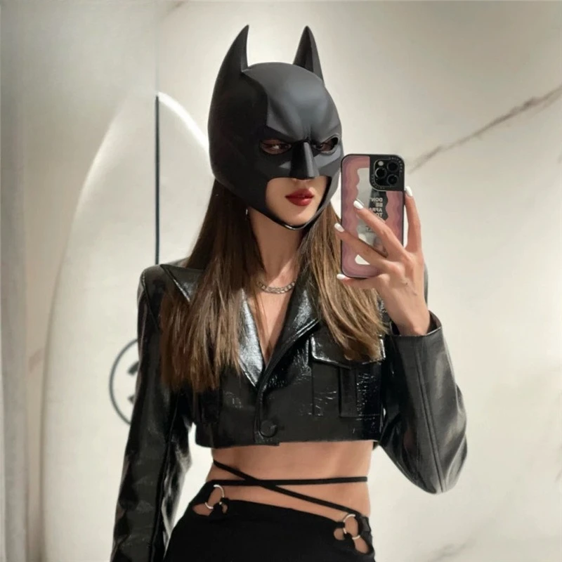 

Bat Mask Headgear Latex Material Adult Halloween Cosplay Props Bruce Wayne Full Head Mask Masquerade Camouflage Party Costume