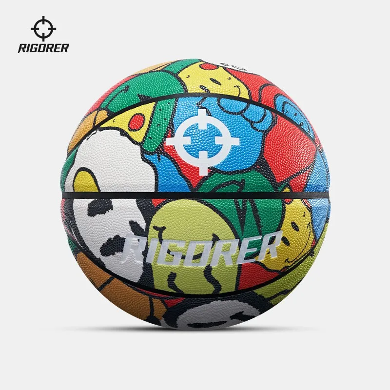 RIGORER 大人の奇妙な笑顔 PU バスケットボールプロの競技ボール完全な球状粒子付き