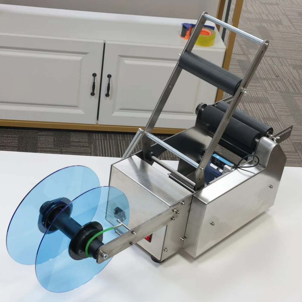 MT-50 Semi-automatic Label Applicator Tube Labeling Machine For Tube Label Lastic Glass Wine Bottle Adhesive Sticker Specimen