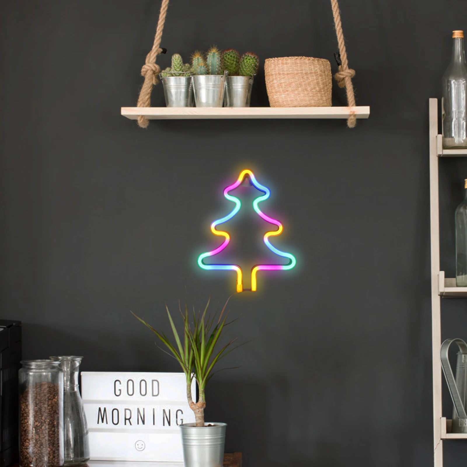 

Christmas Tree Night Light Warm Decorations Chrsitmas Neon Sign Led Lamp Room Lights