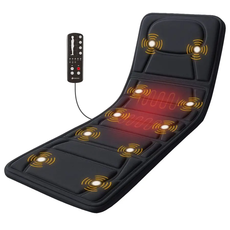 

Массажный коврик с подогревом, массажная накладка с 10 вибромоторами, массажер для всего тела (шейного отдела и спины), массажер для плеч, размер L