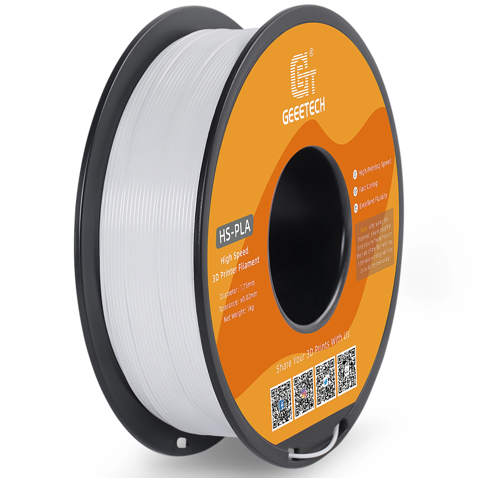 GEEETECH High-Speed PLA-filament 1,75 mm 1 kg 1 spoel, snelle uitharding, betere vloeistofheid, HS-PLA High-Speed 3D-printfilament