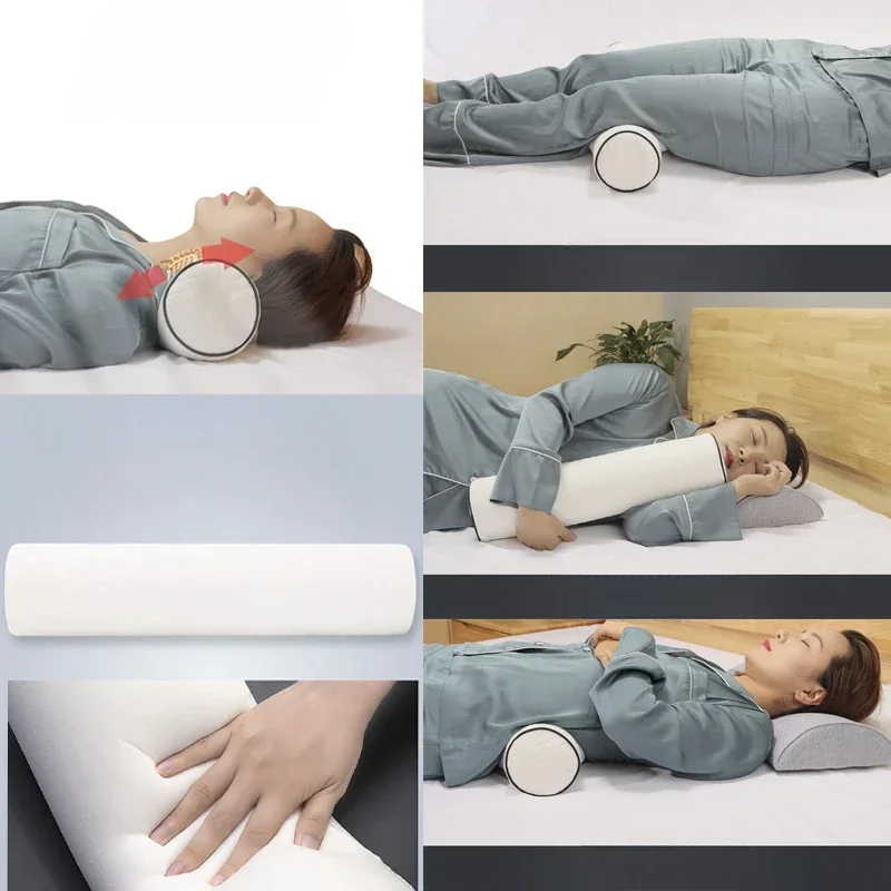 Hot Selling New Column Cotton Memory Foam Pillows Cylinder Sofa Back Cushion Leg Waist Pillow Neck Cervical Long Bed Pillows