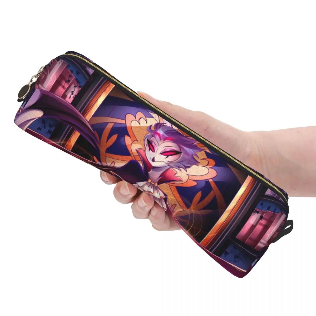 مقلمة Fun Anime Stolas مقلمة Helluva Boss للفتيات والأولاد حقيبة تخزين كبيرة لطلاب المدارس وسحاب القرطاسية