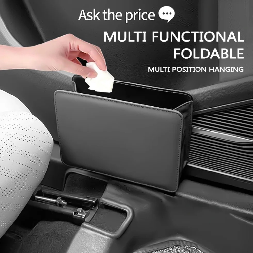 

Car Trash Can Car Door Storage Box Foldable Seat Back Hanging Storage Bag Storage Box Car Interior Products