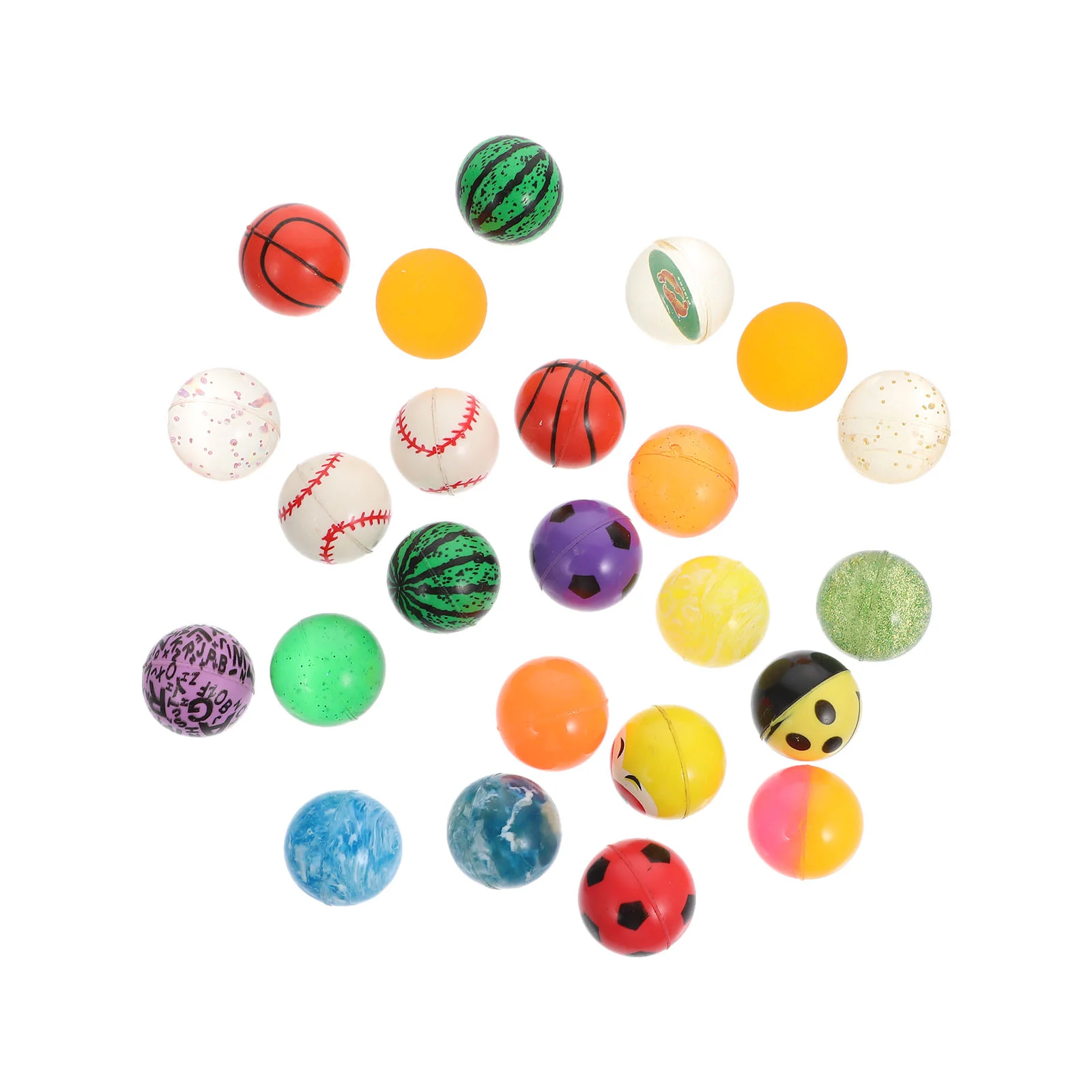 

24 Pcs Bouncy Ball Rubber Colored Balls Childrens Toys for Kids Jumping Stress Reliever Anti-stress