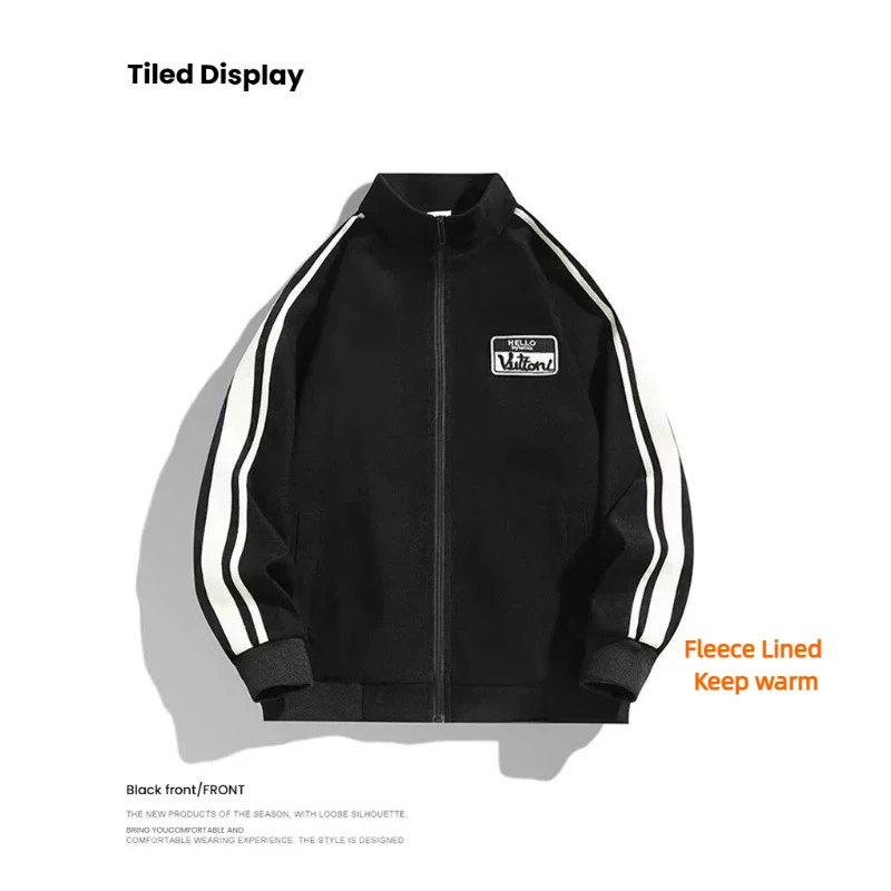 

Осенне-зимняя модная мужская теплая повседневная куртка с воротником-стойкой, легкая роскошная модная красивая бархатная куртка