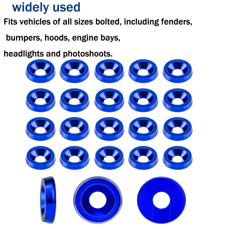 10pcs aluminum washer M2 / M2.5 / M3 / M4 / M5 / M6 colourful Anodized Countersunk Head Bolt Washers Gasket