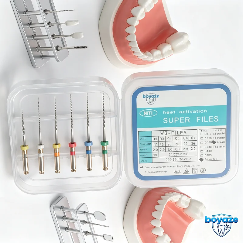 5BOX Dental File  Root Canal Taper Endodontic File 25mm Heat Activated Rotary File Flexible Dentist Materials