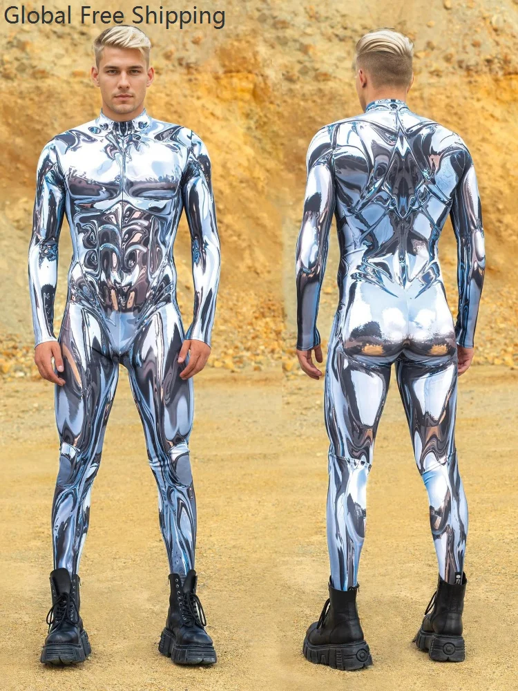 

Couple Robot Onesie Bodysuit Halloween Carnival Party Fun Futurist Costume Bodysuit Stage Performance Cyberpunk Clothing 2026