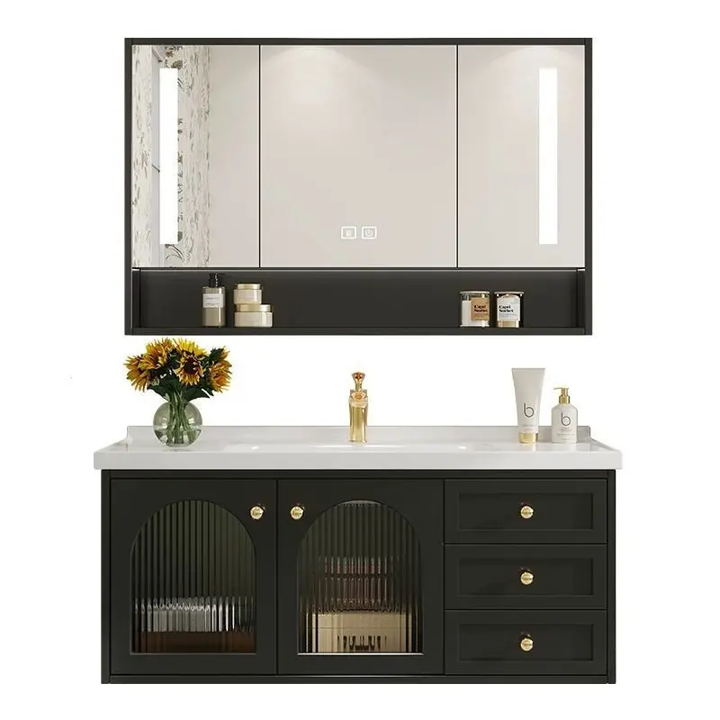 *Wholesale Luxury Rubberwood 24-48inch Waterproof ECO Friendly Bathroom Cabinet Vanity with Smart Mirror Cabinet