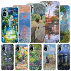 Claude Monet Garden Lotus Bridge Soft Case For Xiaomi Redmi Note 14 13 12S 11S 10S 12 Pro Plus Phone Cover 11 10 11E 11T Note14