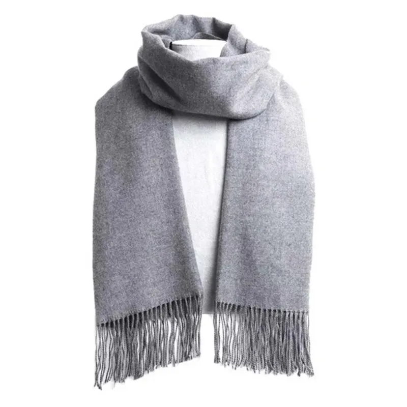 Winter New Solid Colour Imitation Cashmere Warm Scarf Men's Thickened Tassel Casual Shawl Couple Hundred Outdoor Scarf