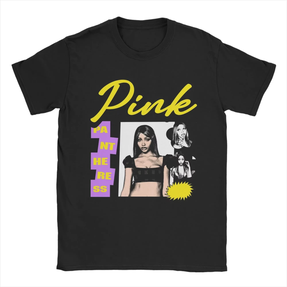 Novelty Singer Pink P-Pantheress T-Shirt for Men Round Neck 100% Cotton T Shirts Short Sleeve Tees Graphic Printed Tops