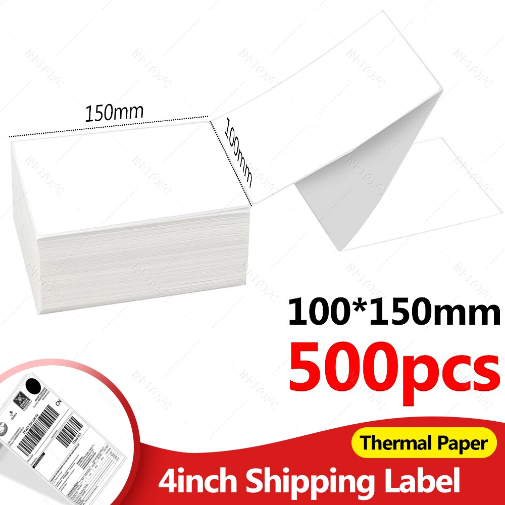 4x6inch Thermal Label Paper 500 sheets/roll-strong Self-adhesive Waterproof and oil resistant Used for Shipping Label 100x150mm