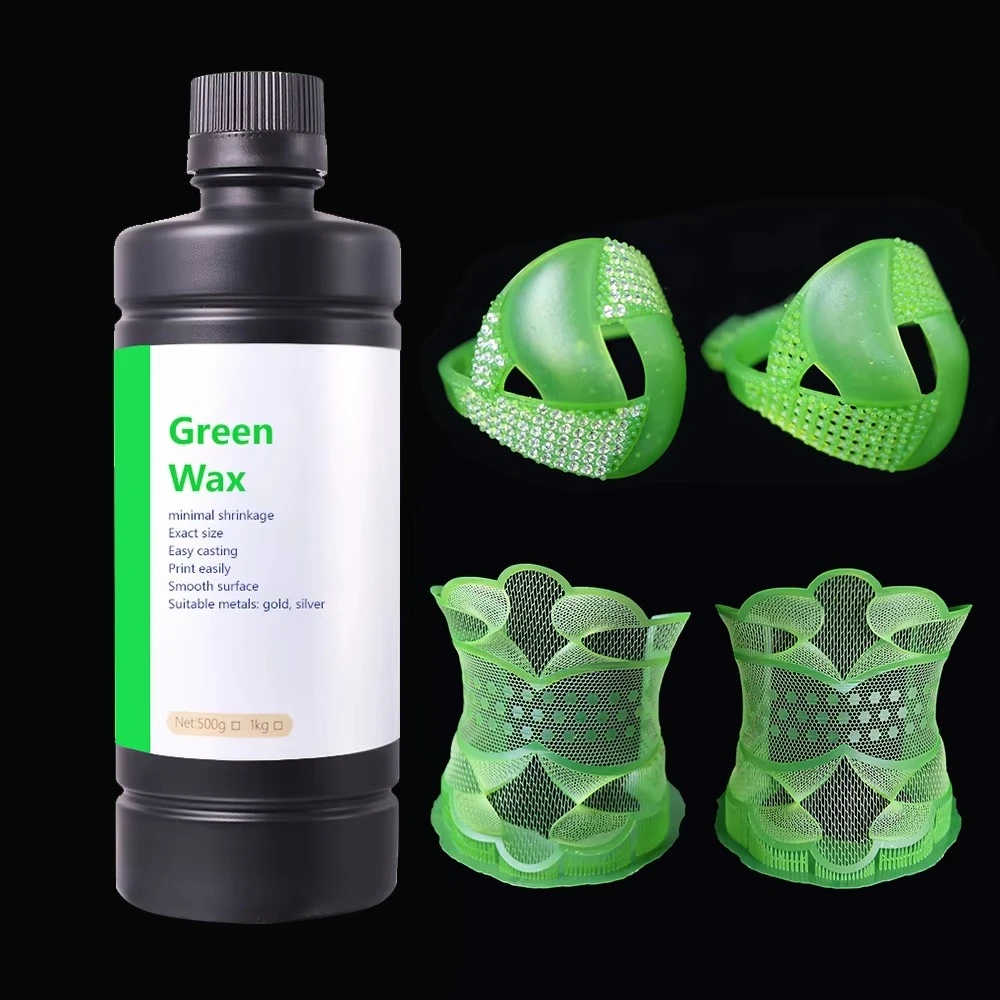 1KG Green wax liquid photopolymer casting resin jewelry LCD/DLP 3D printer high precision smooth surface 0.1mm curing depth