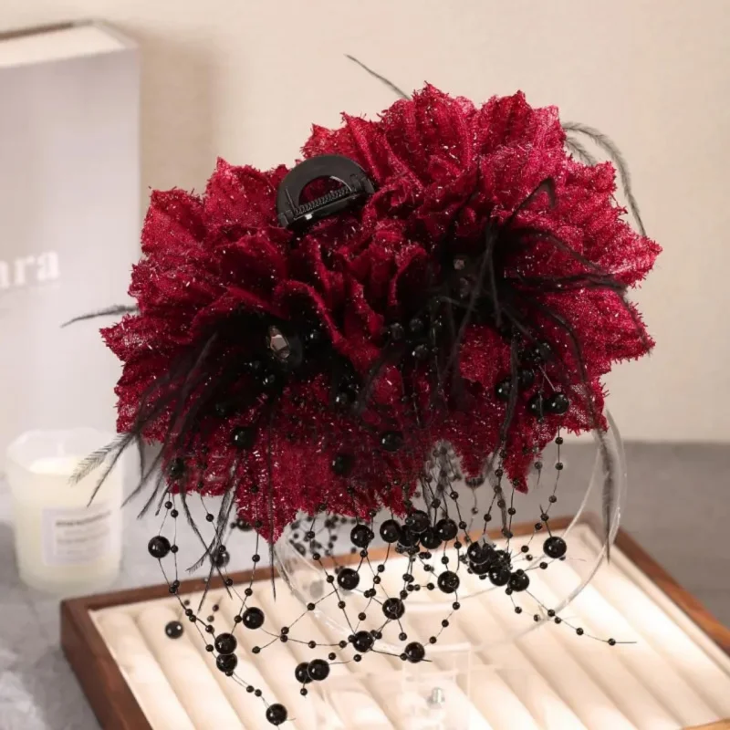 Klip Hiu Mengkilap Serbaguna dengan Rumbai Meningkatkan Volume Rambut Aksesori Rambut Elegan Baru ﻿