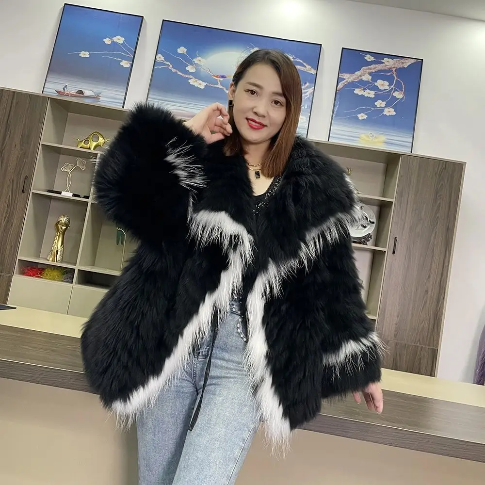 2023 Hot Sales New Women Winter Coat Natural Fluffy Fur Jacket Fashion Real Fox Fur Luxury Clothes Ladies High-End Streetwear