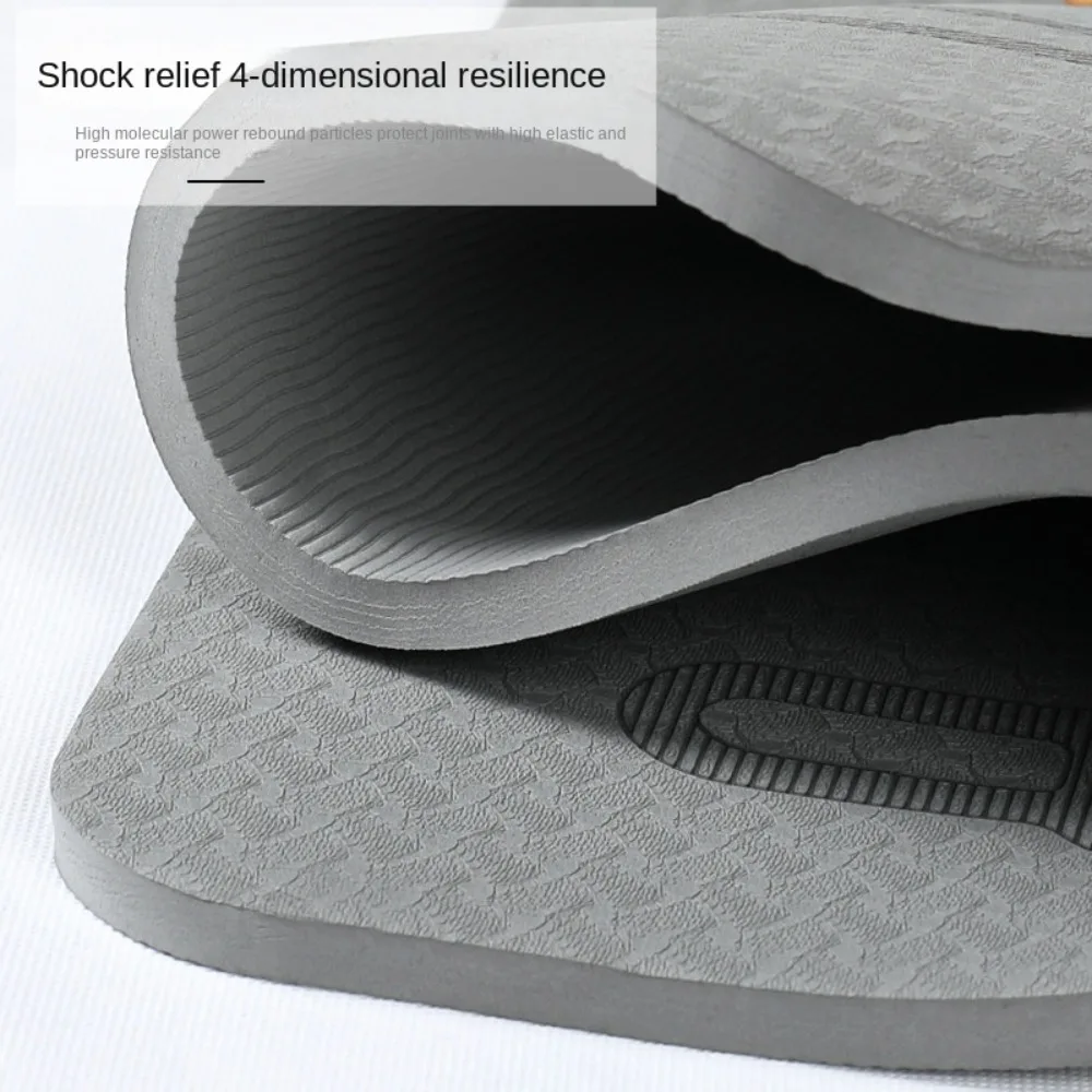 سجادة اللياقة البدنية المضادة للضوضاء، بساط حبل القفز غير قابل للانزلاق من مادة TPE لليوجا واللياقة البدنية مع خط موضع، بساط تخطي مقاوم للماء للمنزل