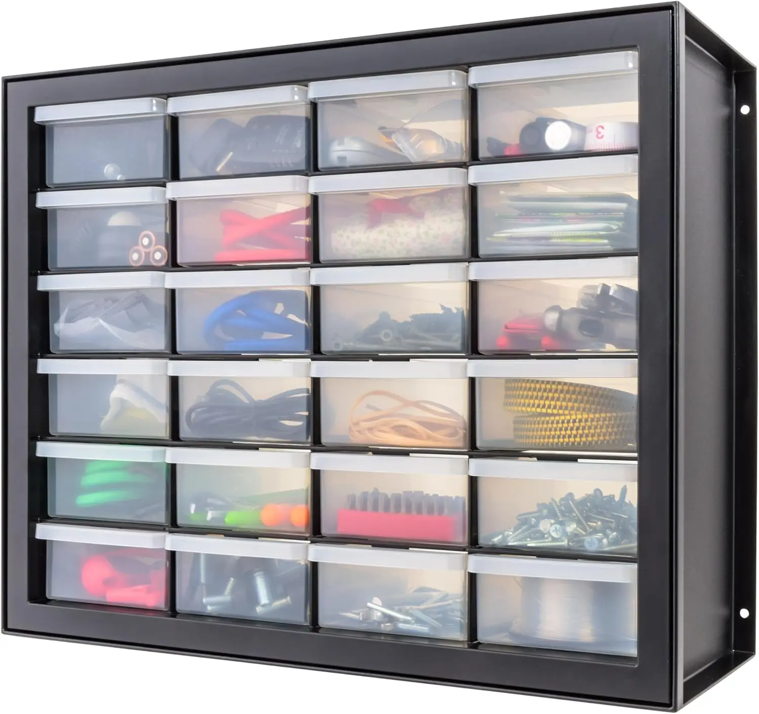 

Stackable Plastic Storage Drawers, 24-Drawer Organizer for Hardware, Crafts, and Small Parts