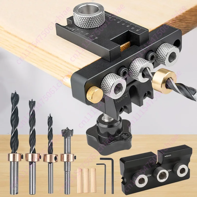 Woodworking 3-in-1 Opening Positioning Log Tenon Embedded Parts Drilling Installation Tools