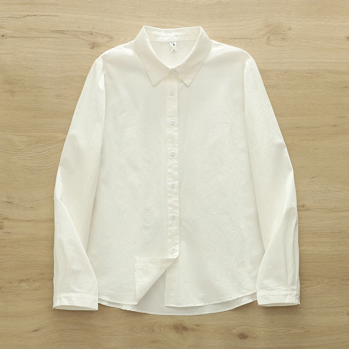 Simple solide décontracté femmes chemise 2025 nouvelles dames doux confort 100% coton à manches longues Blouse et hauts bureau dame chemise vêtements